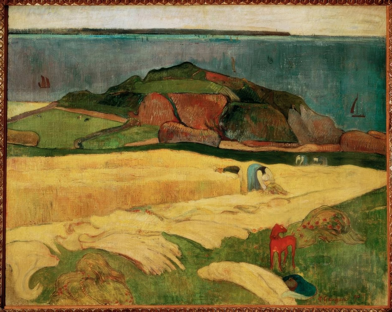 A betakarítás a tenger mellett: Le Pouldu alkotó: Paul Gauguin