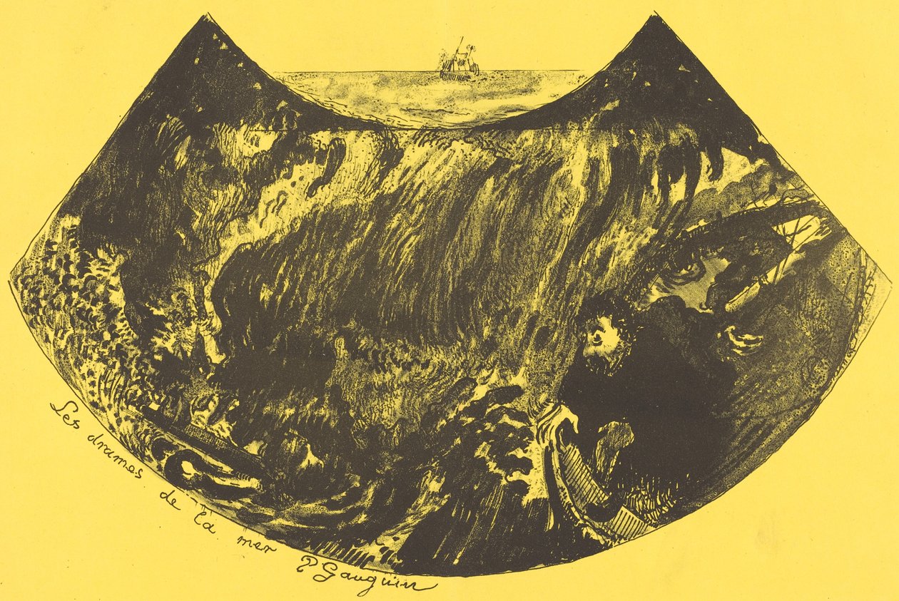 A tenger drámái: Leszállás a forgatagba Les drames de la mer, 1889. alkotó: Paul Gauguin