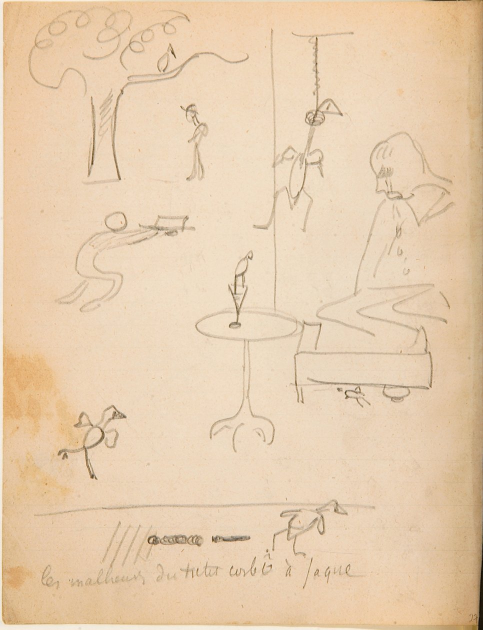 Rajz egy rajzalbumból, amelyet a fiatal Jacques Bousquet számára készítettek, 1889-90 alkotó: Paul Gauguin