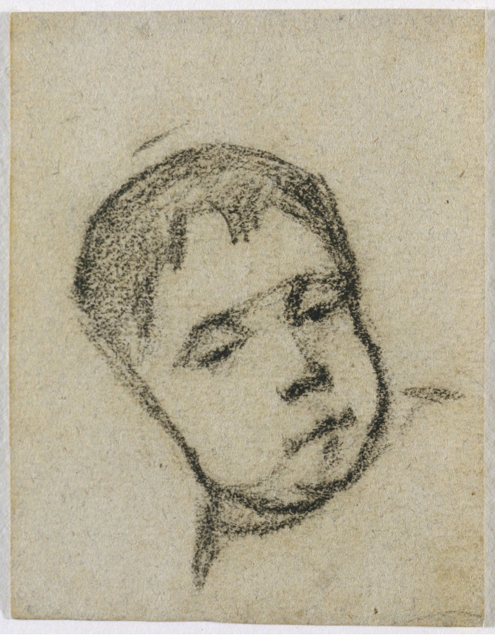 Emil Gauguin gyermekként, fej a párnán, 1875-76 körül (fekete zsírkréta) alkotó: Paul Gauguin