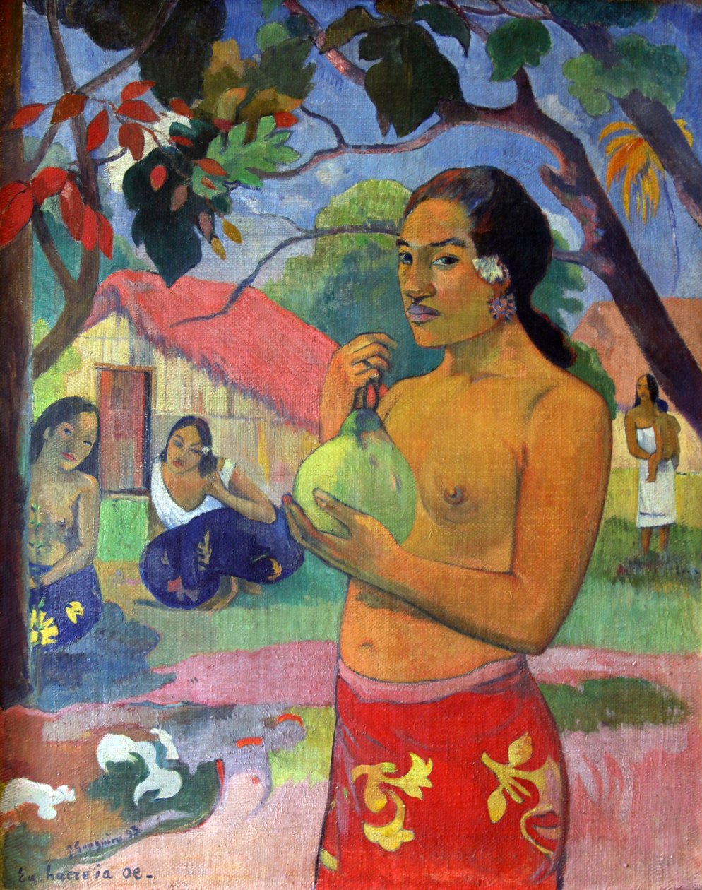 „Eu haere ia oe Woman Holding a Fruit. Hová mész?, 1893. alkotó: Paul Gauguin