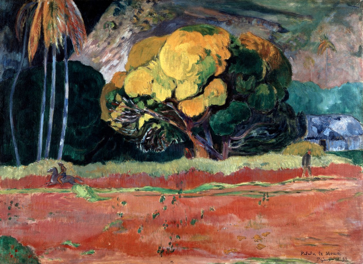 Fatata Te Moua a hegy lábánál, 1892. alkotó: Paul Gauguin