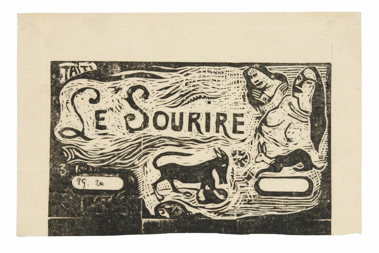 Fox, Két nő mellszobra és egy nyúl, a Le sourire fejdísz alkotó: Paul Gauguin
