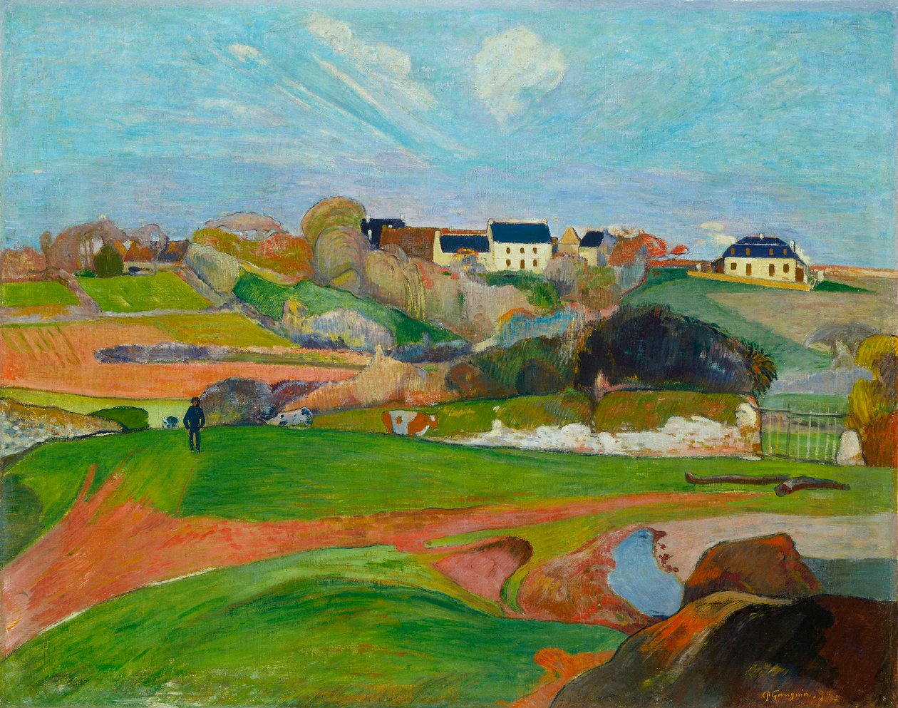 Francia: Champs au Pouldu, ou Paysage au Pouldu Tájkép Le Pouldu-ban alkotó: Paul Gauguin