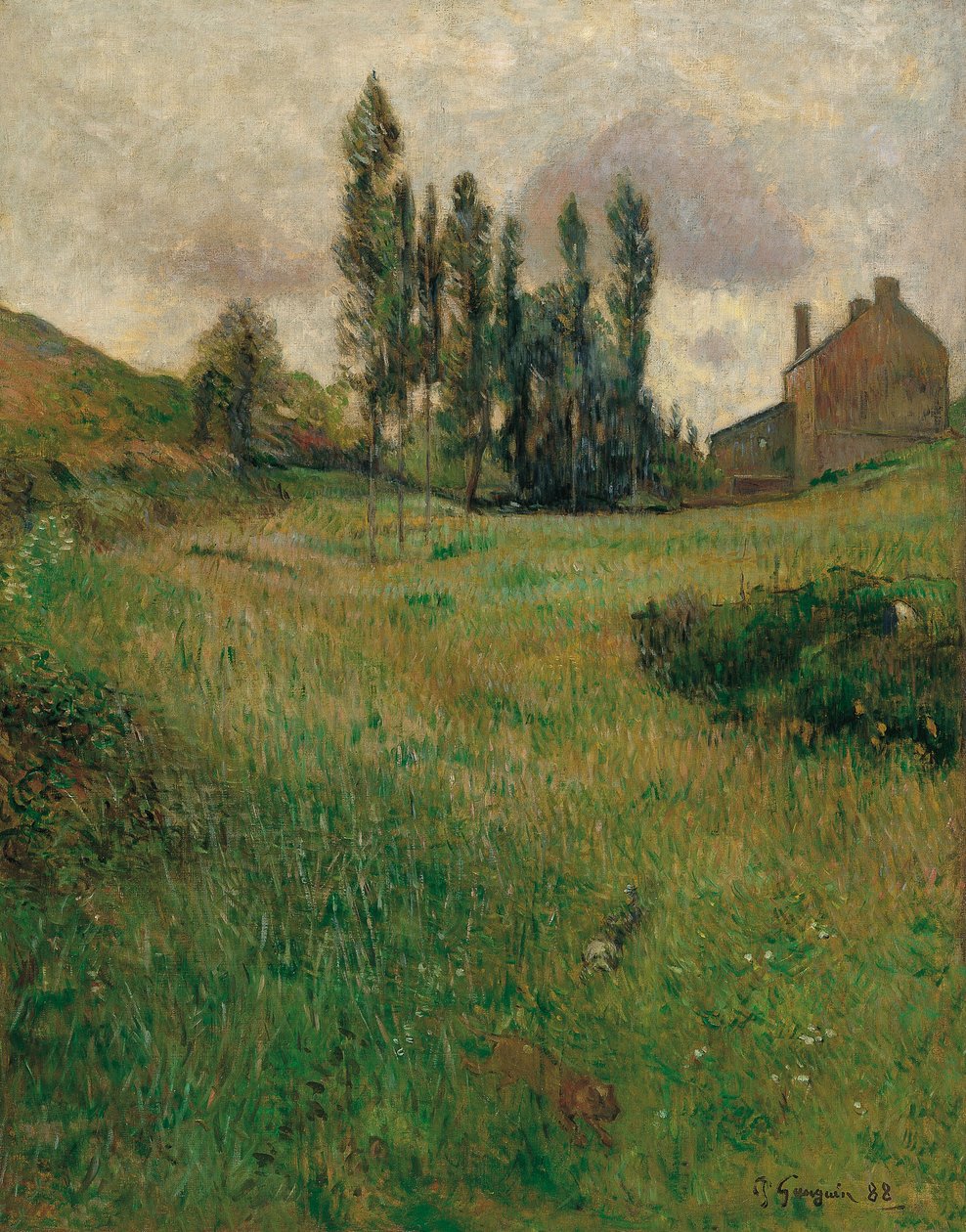 Franciául:  Kutyák futnak a réten alkotó: Paul Gauguin