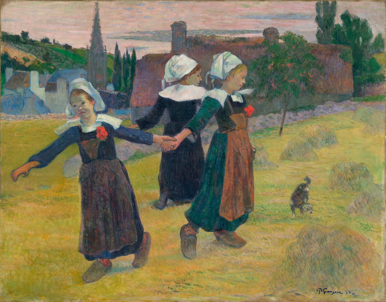Francia: La Ronde des petites Bretonnes Breton lányok tánca, Pont-Aven alkotó: Paul Gauguin