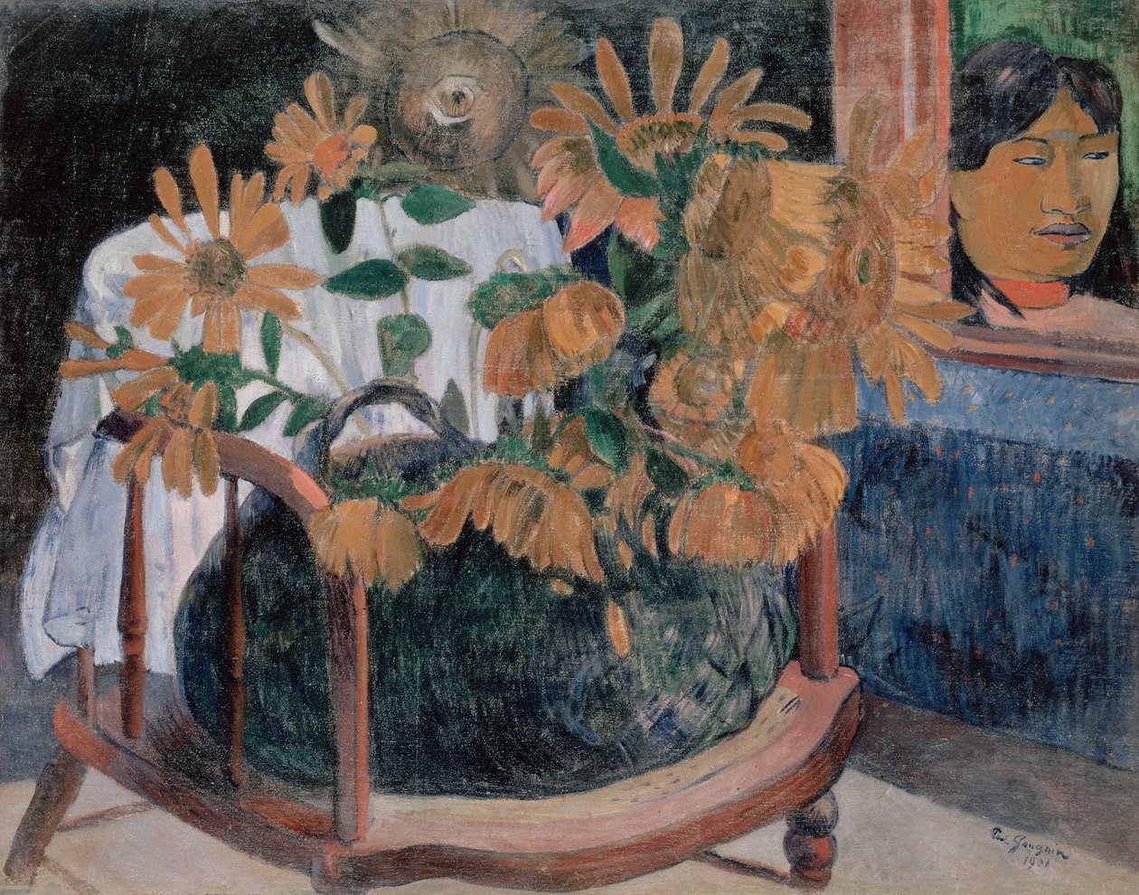 Francia: Nature morte avec des tournesols sur un fauteuil (II) Napraforgók alkotó: Paul Gauguin