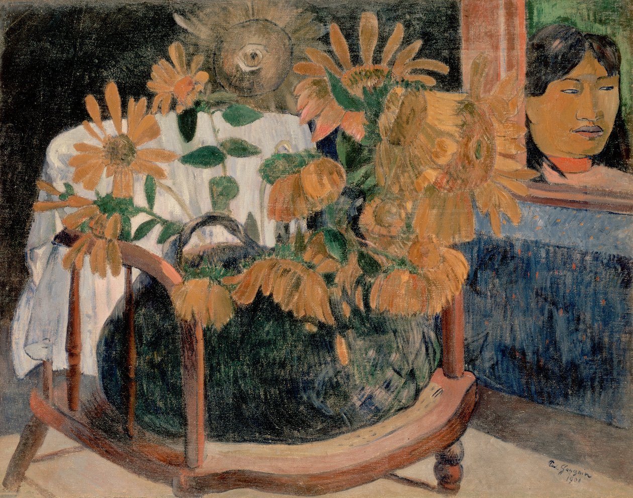 Francia: Nature morte avec des tournesols sur un fauteuil (II) Napraforgók alkotó: Paul Gauguin