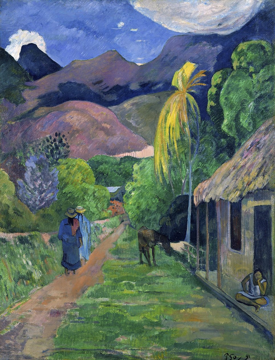Francia: Rue de Tahiti utca Tahitiben alkotó: Paul Gauguin
