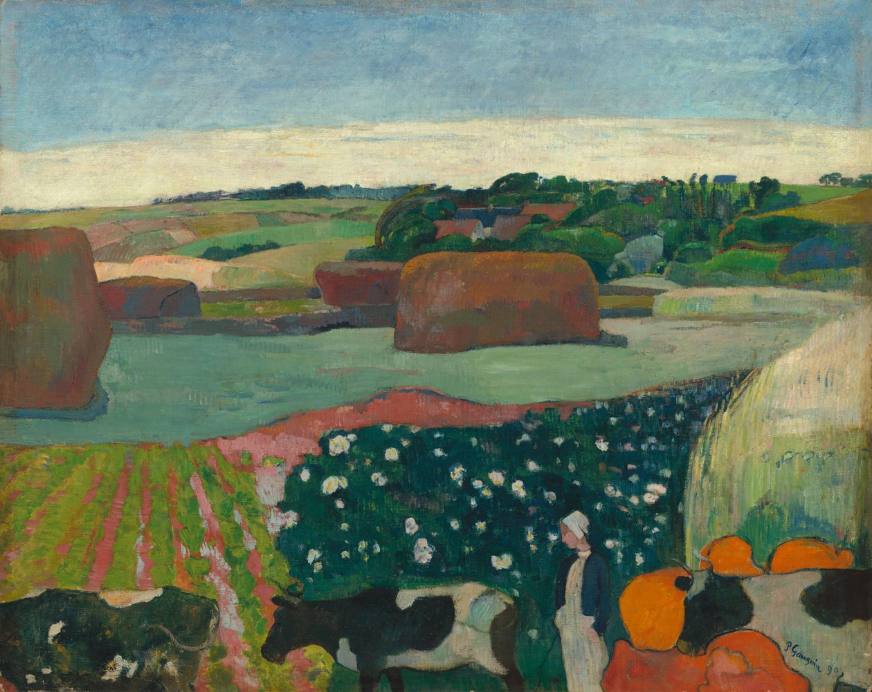 Szénakazalok Bretagne-ban alkotó: Paul Gauguin