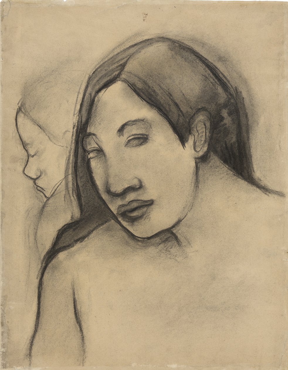 Tahiti nők fejei, frontális és profilnézetek, 1891-93 alkotó: Paul Gauguin