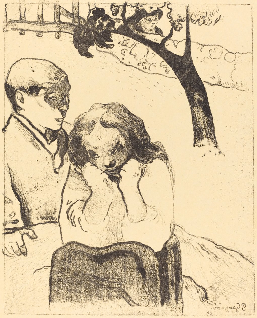 Emberi szomorúság (Miseres humaines) alkotó: Paul Gauguin