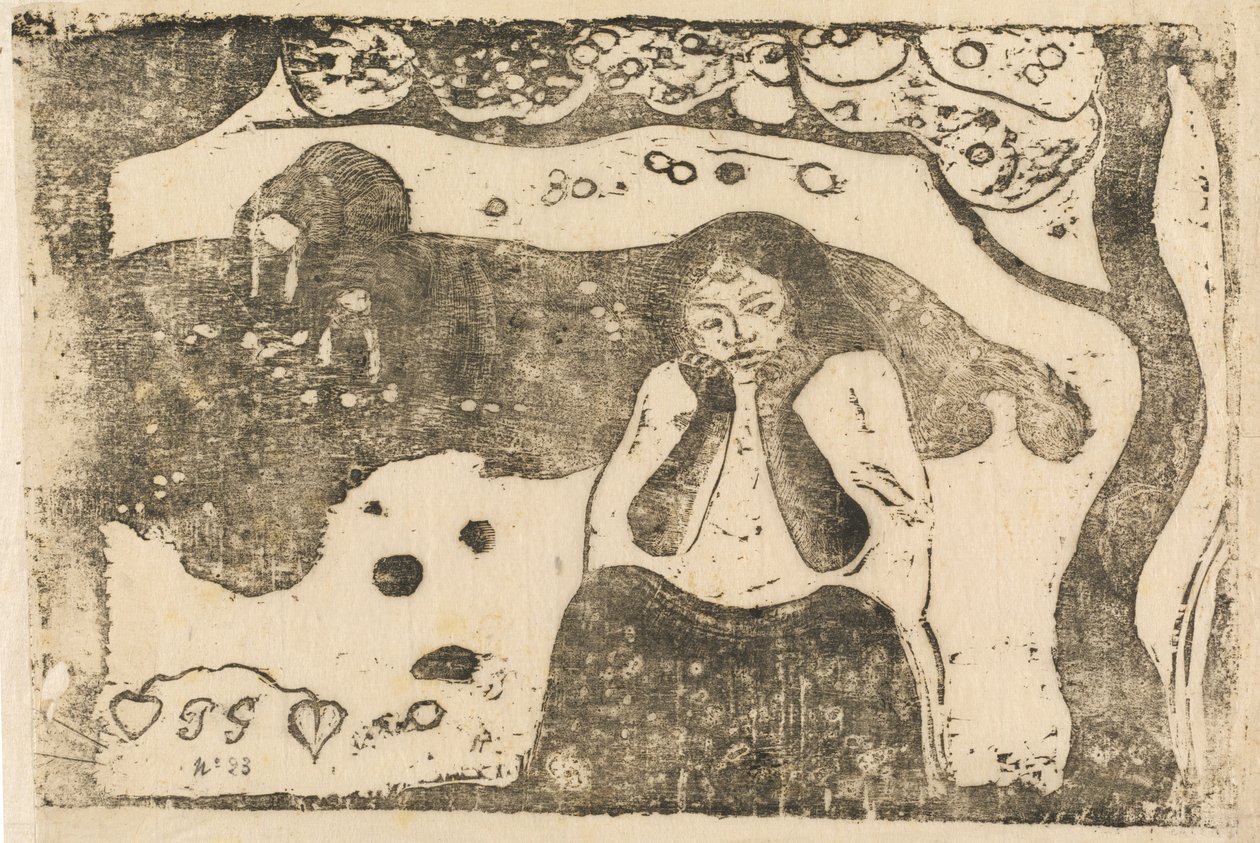 Human Sorrow Miseres humaines, 1895-ben vagy azután. alkotó: Paul Gauguin