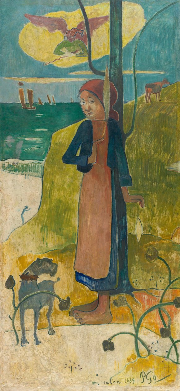 Breton Girl Spinning (Joan of Arc) – Breton Girl Spinning (Joan of Arc) – Paul Eugene Henri Gauguin (1848-1903) festménye alkotó: Paul Gauguin