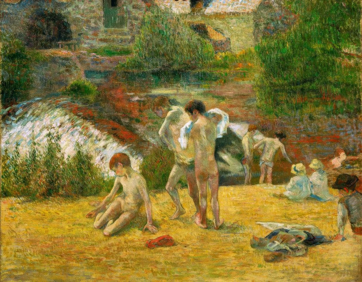 Fiatal bretonok a fürdőben, vagy úszás a Bois d malomban alkotó: Paul Gauguin
