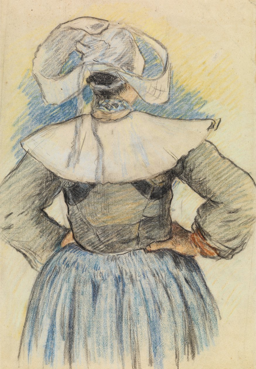 La Bretonne, Pont-Aven 1886 körül (kréta papíron) alkotó: Paul Gauguin