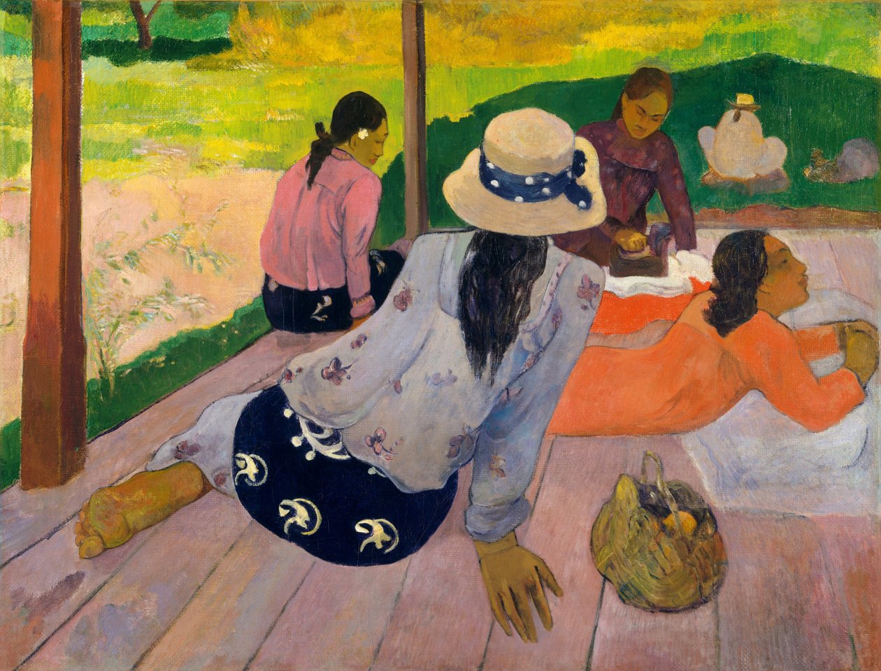 A szieszta – Paul Gauguin (1848-1903) festménye alkotó: Paul Gauguin