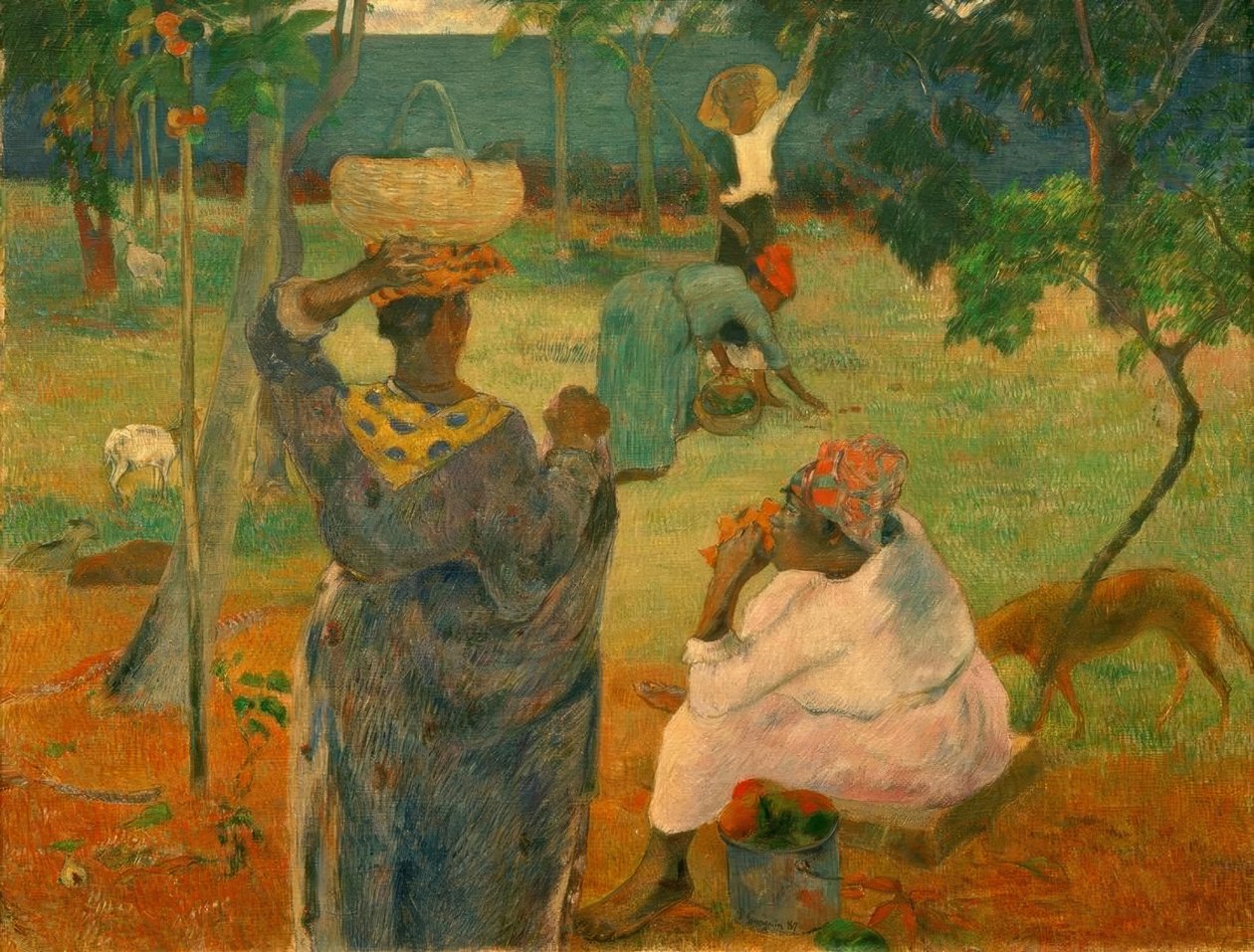 Gyümölcsszedés (vagy A mangók) alkotó: Paul Gauguin