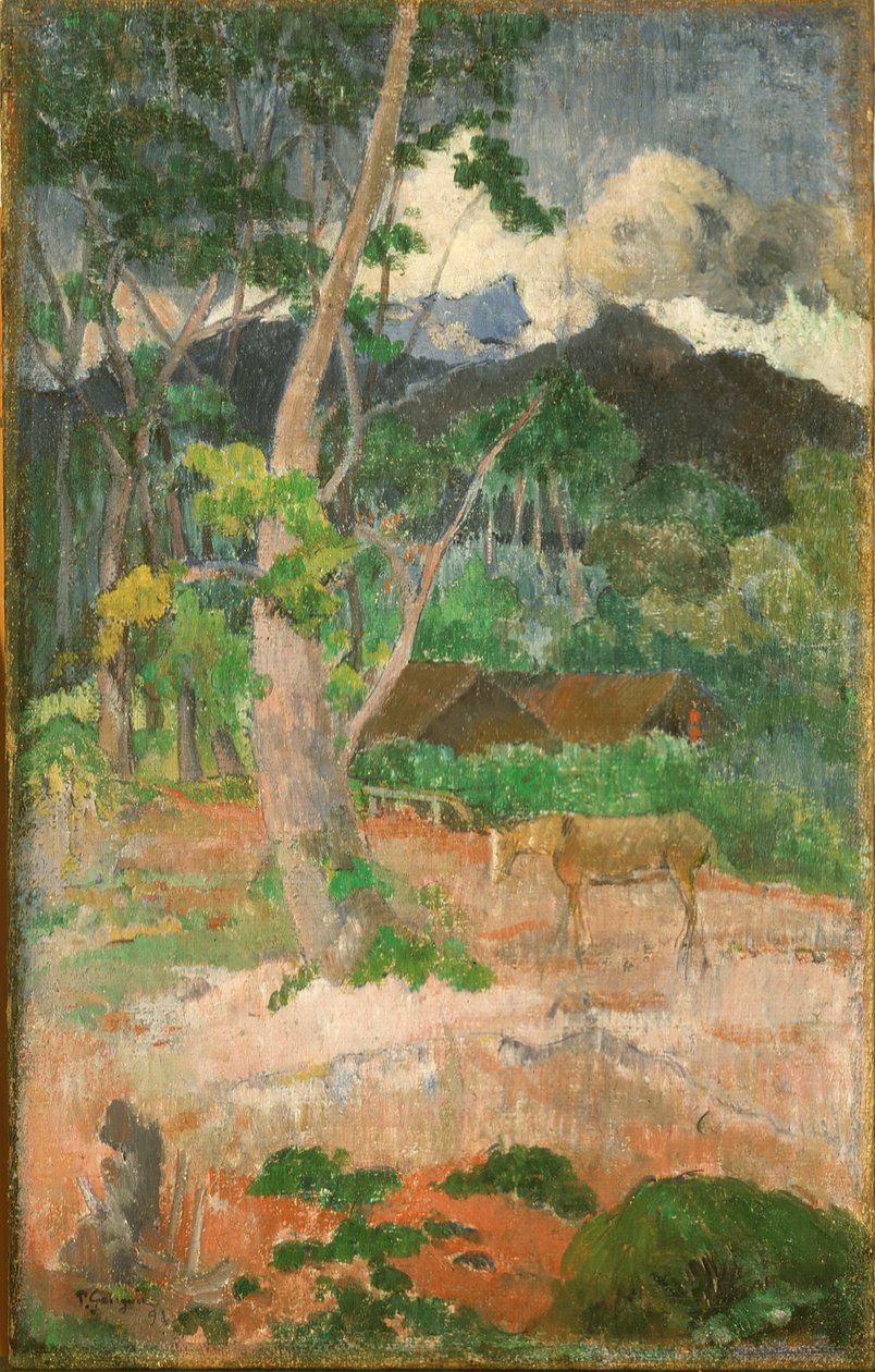 Tájkép lóval alkotó: Paul Gauguin