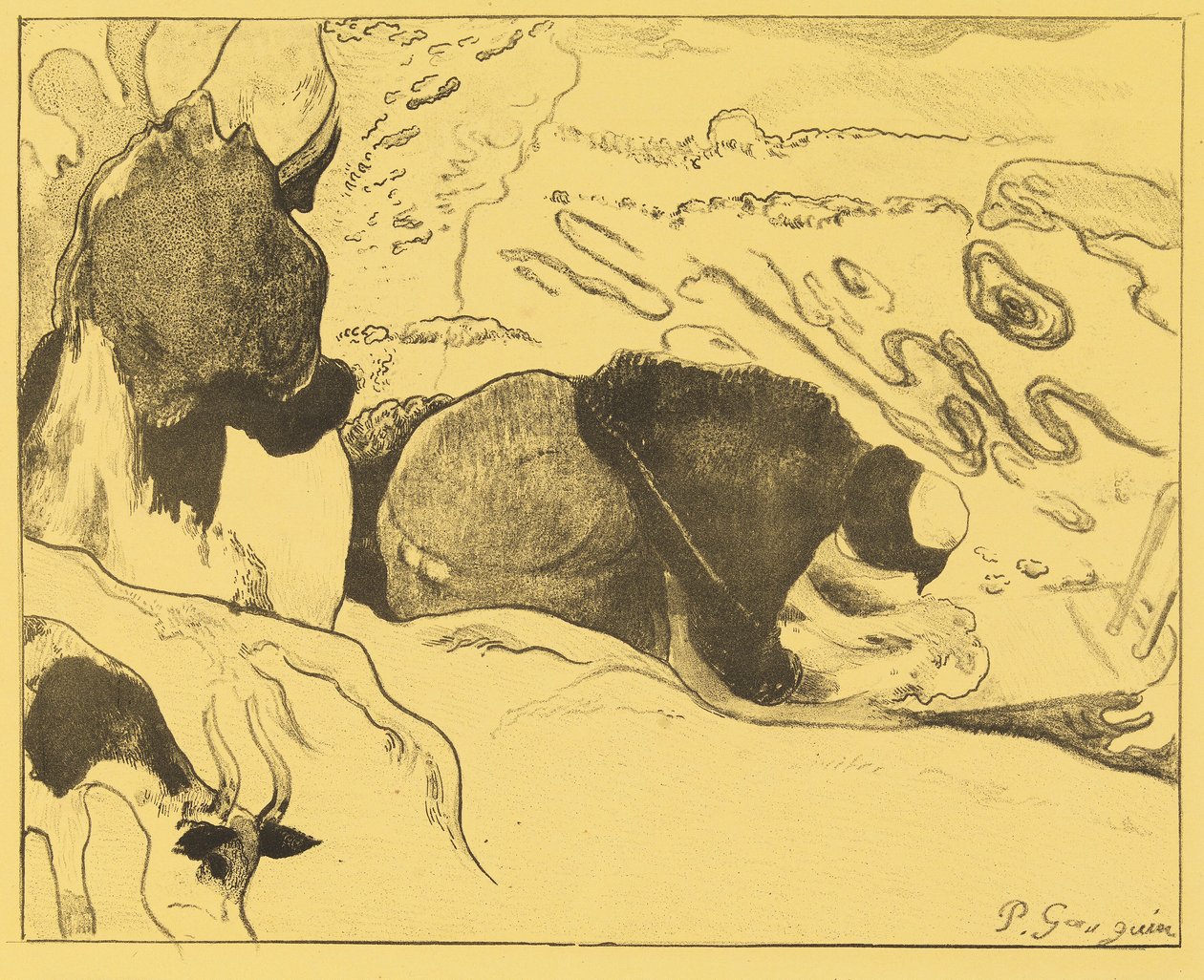 Die Wäscherinnen alkotó: Paul Gauguin