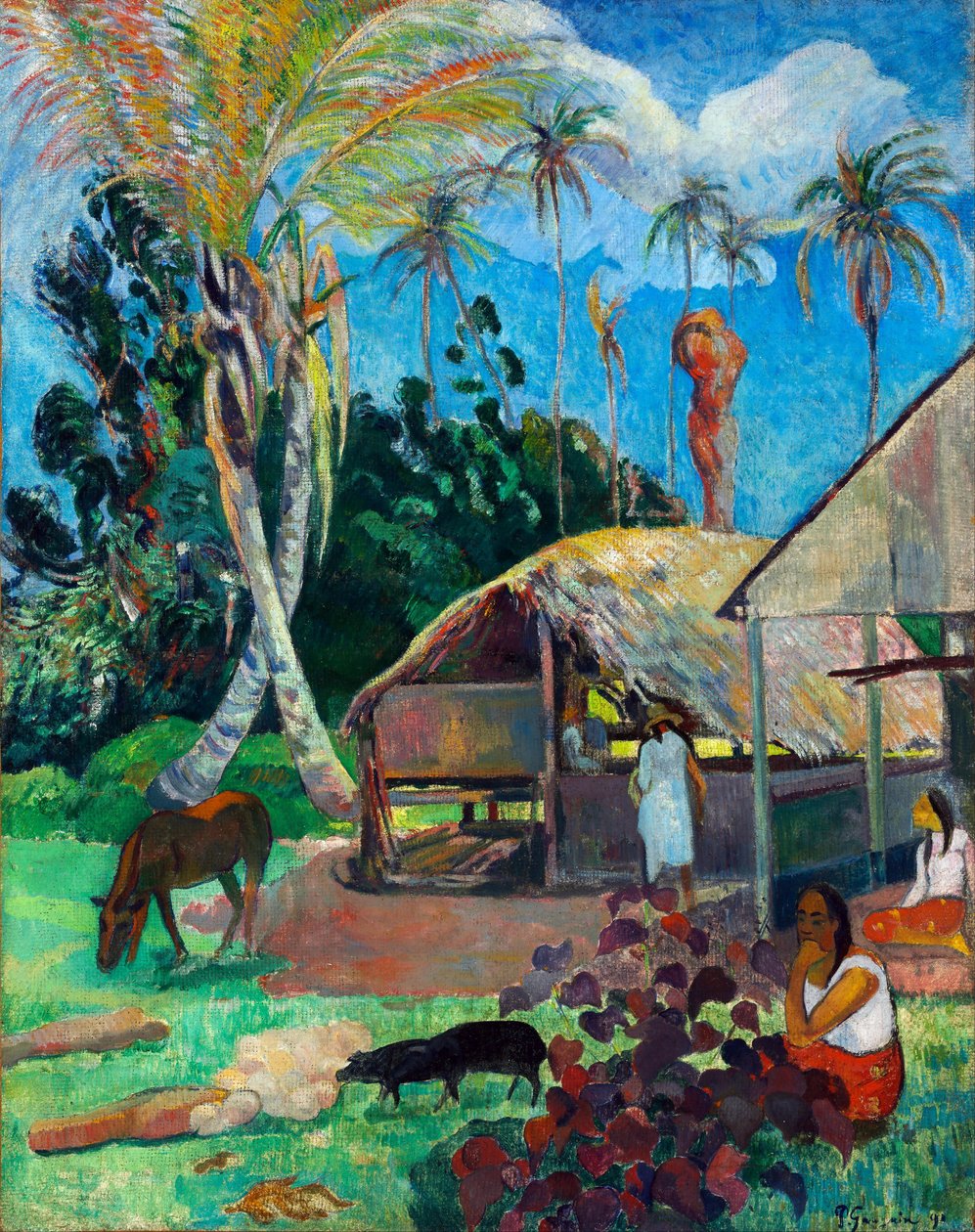 The Black Pigs - The Black Pigs - Gauguin, Paul Eugene Henri (1848-1903) - 1891 - Olaj, vászon - 91x72 - Szepmuveszeti Múzeum, Budapest alkotó: Paul Gauguin