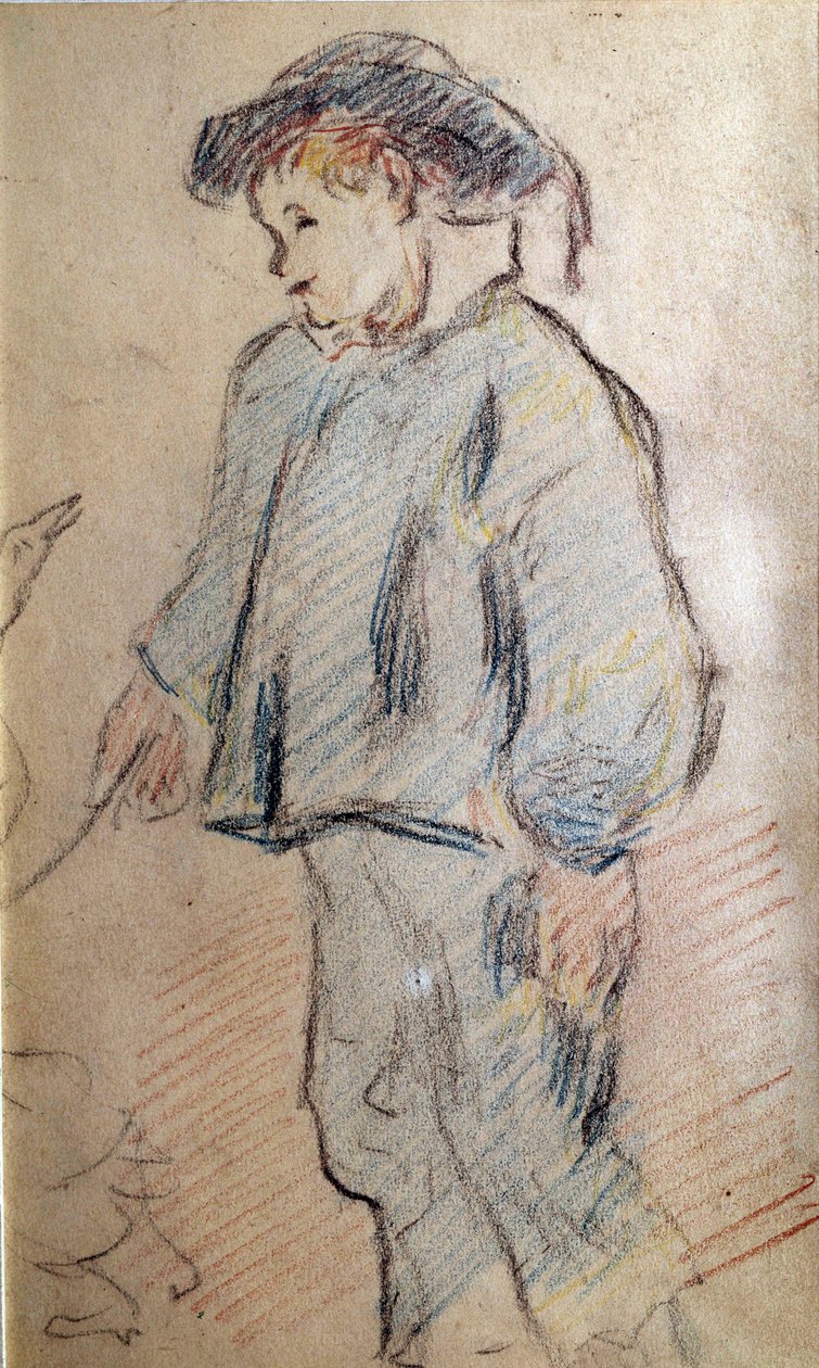 Kis breton fiú, liba Paul Gauguin vázlata (1848-1902) 19. század Magángyűjtemény alkotó: Paul Gauguin