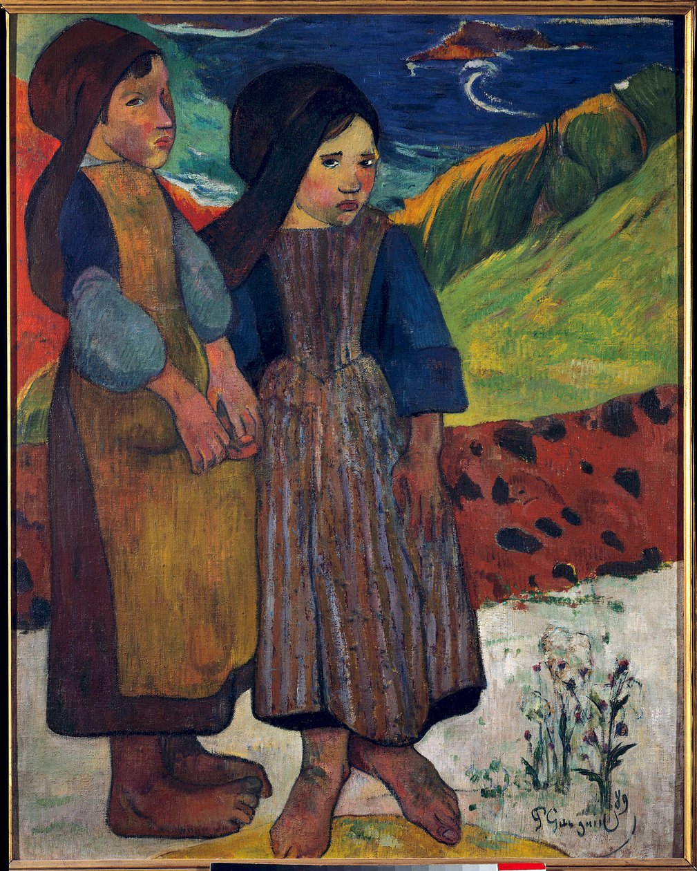 Kis bretonok a tenger előtt Paul Gauguin (1848-1903) festménye 1889 V. 0,92 x 0,73 m. Tokió. Nemzeti Nyugati Művészeti Múzeum alkotó: Paul Gauguin