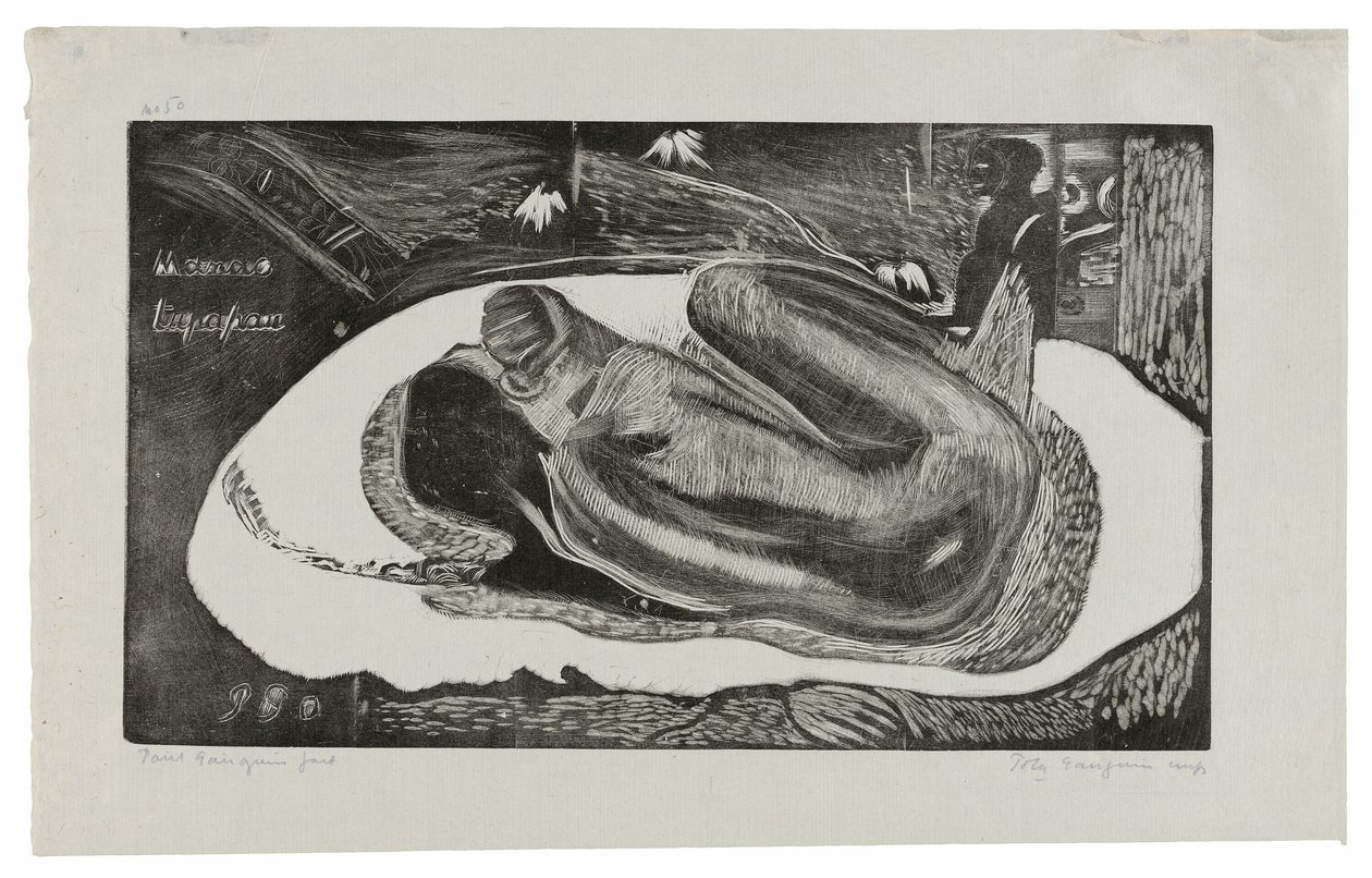 Manao tupapau (A szellemre gondol vagy A szellem gondol rá), a Noa Noa szvitből alkotó: Paul Gauguin