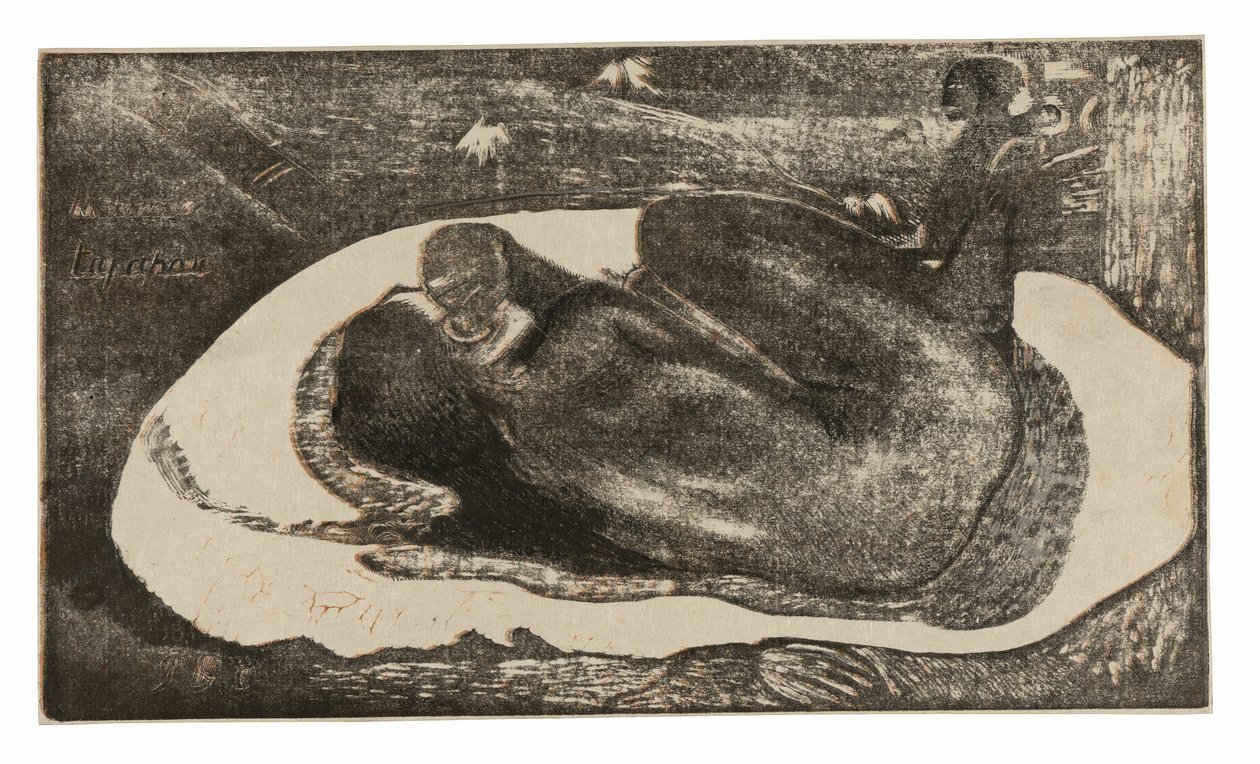 Manao tupapau (A szellemre gondol vagy A szellem gondol rá), a Noa Noa szvitből alkotó: Paul Gauguin