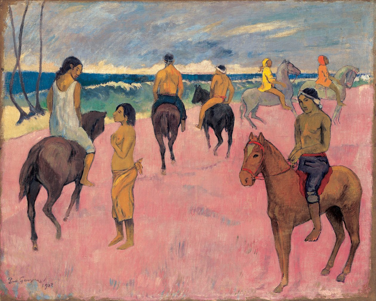 Lóháton a tengerparton II. alkotó: Paul Gauguin