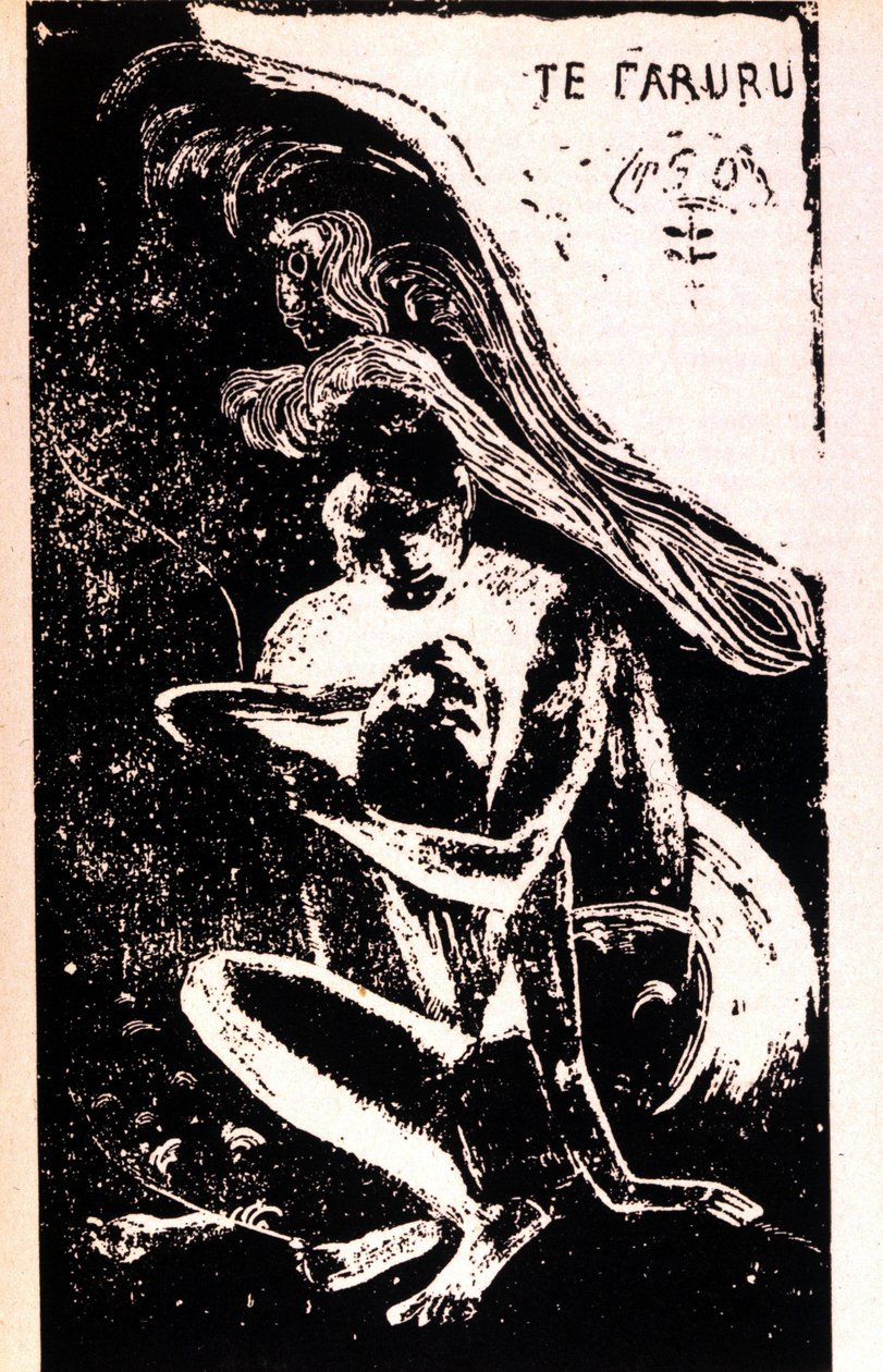Paul Gauguin „” Te Faruru””” (szeretkeznek). Paul Gauguin (1848-1903) xilográfia a tahiti korszakról. 1891-1897. alkotó: Paul Gauguin