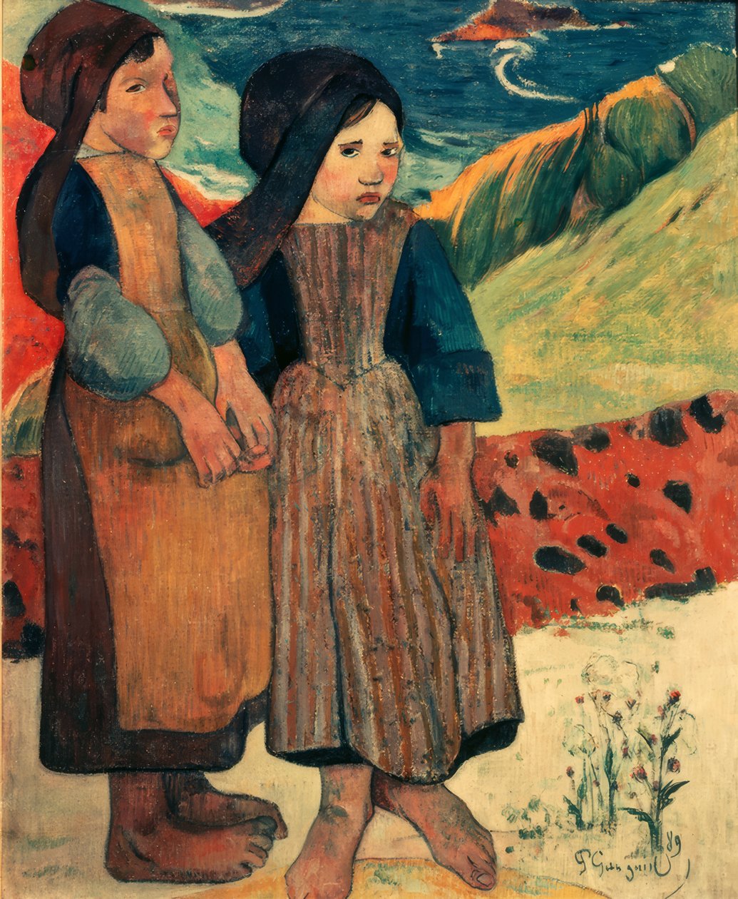 Kis bretonok a tenger mellett alkotó: Paul Gauguin