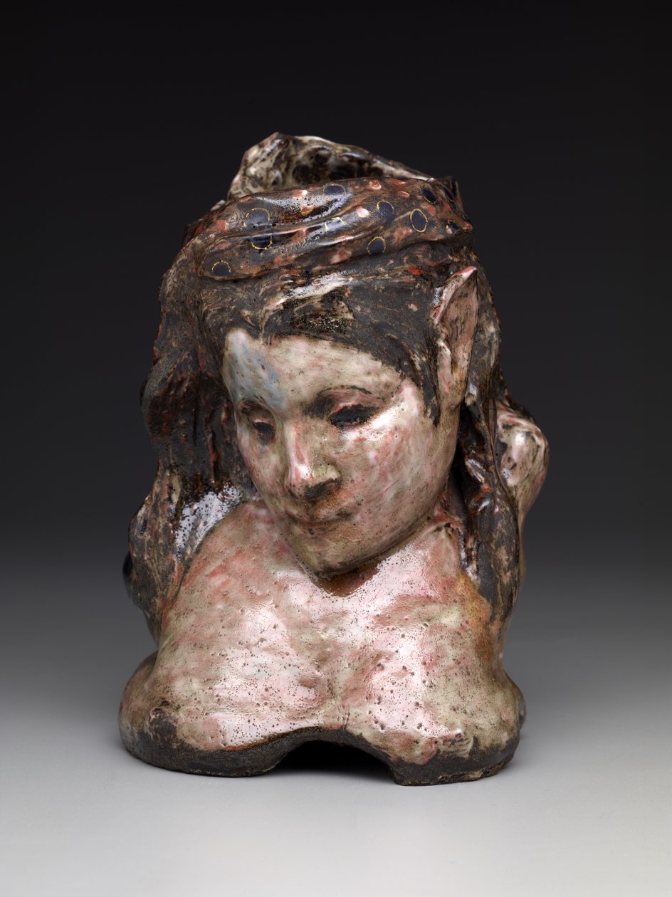 Mme portréváza. Schuffenecker, 1889-90 körül (mázas kőedény) alkotó: Paul Gauguin