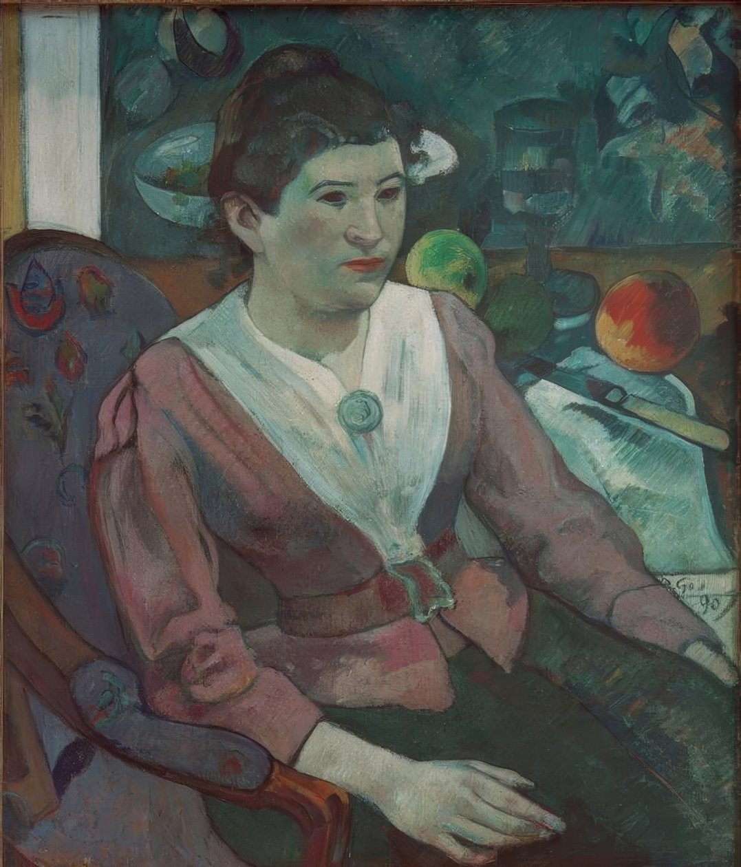 Női portré csendéletben, Cézanne - Marie Derr alkotó: Paul Gauguin