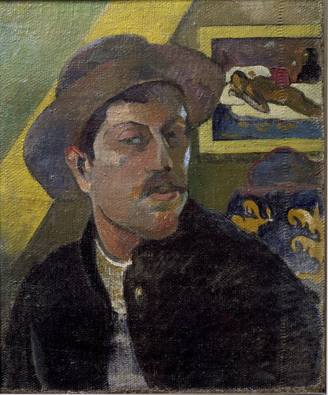 Kalapos művész portréja - olaj, vászon alkotó: Paul Gauguin