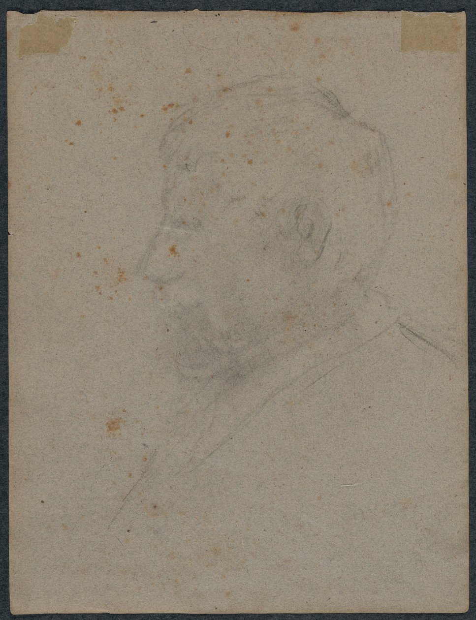 Profil egy férfi mellszobra, 1870-es évek. alkotó: Paul Gauguin