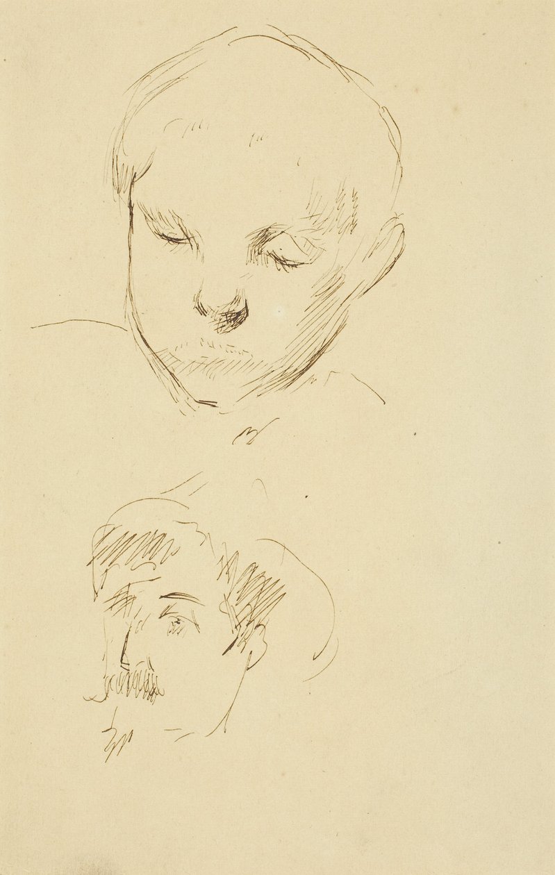 Egy fiú profilja és önarckép [recto] alkotó: Paul Gauguin