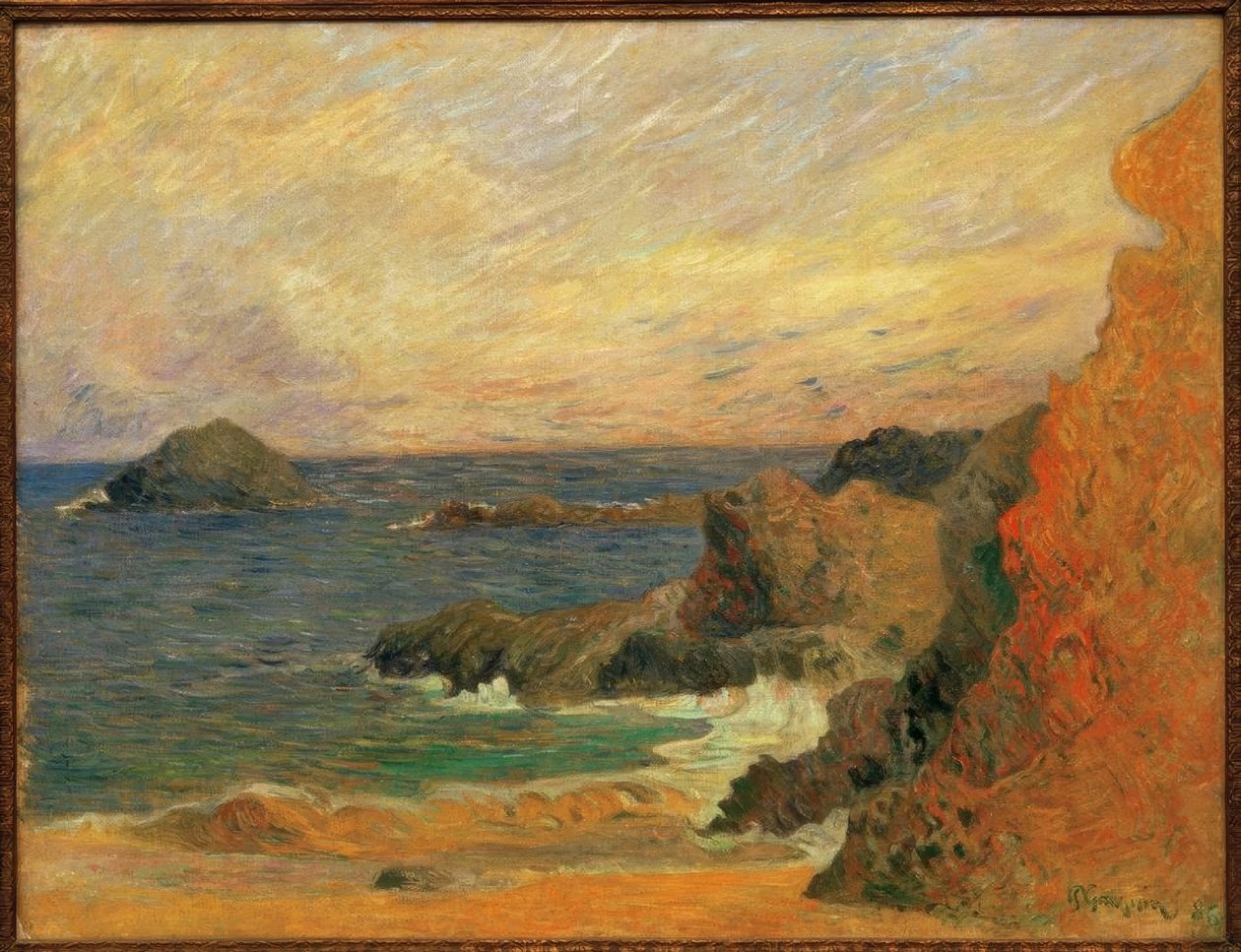 Sziklák a tenger mellett alkotó: Paul Gauguin