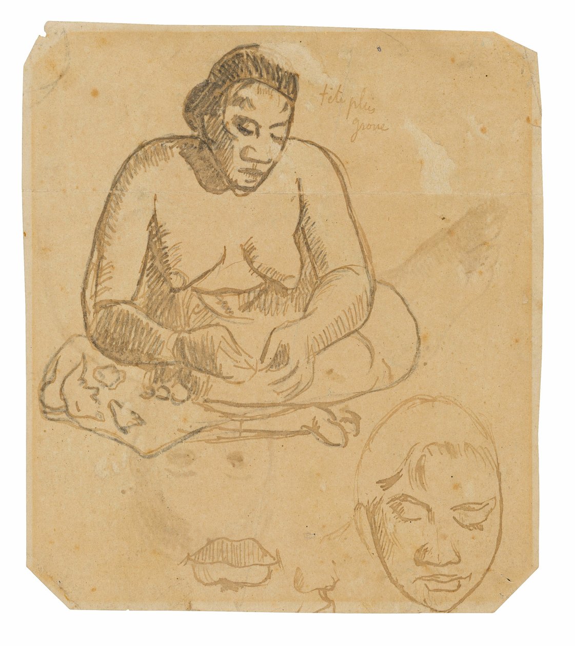 Ülő tahiti nő (recto); Álló tahiti nő (fordítva) alkotó: Paul Gauguin
