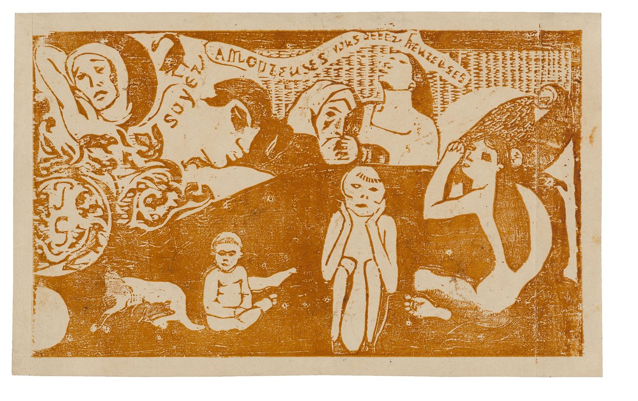 Szeress, és boldog leszel, a Late of Late Wood-Block Prints Suite-ból alkotó: Paul Gauguin