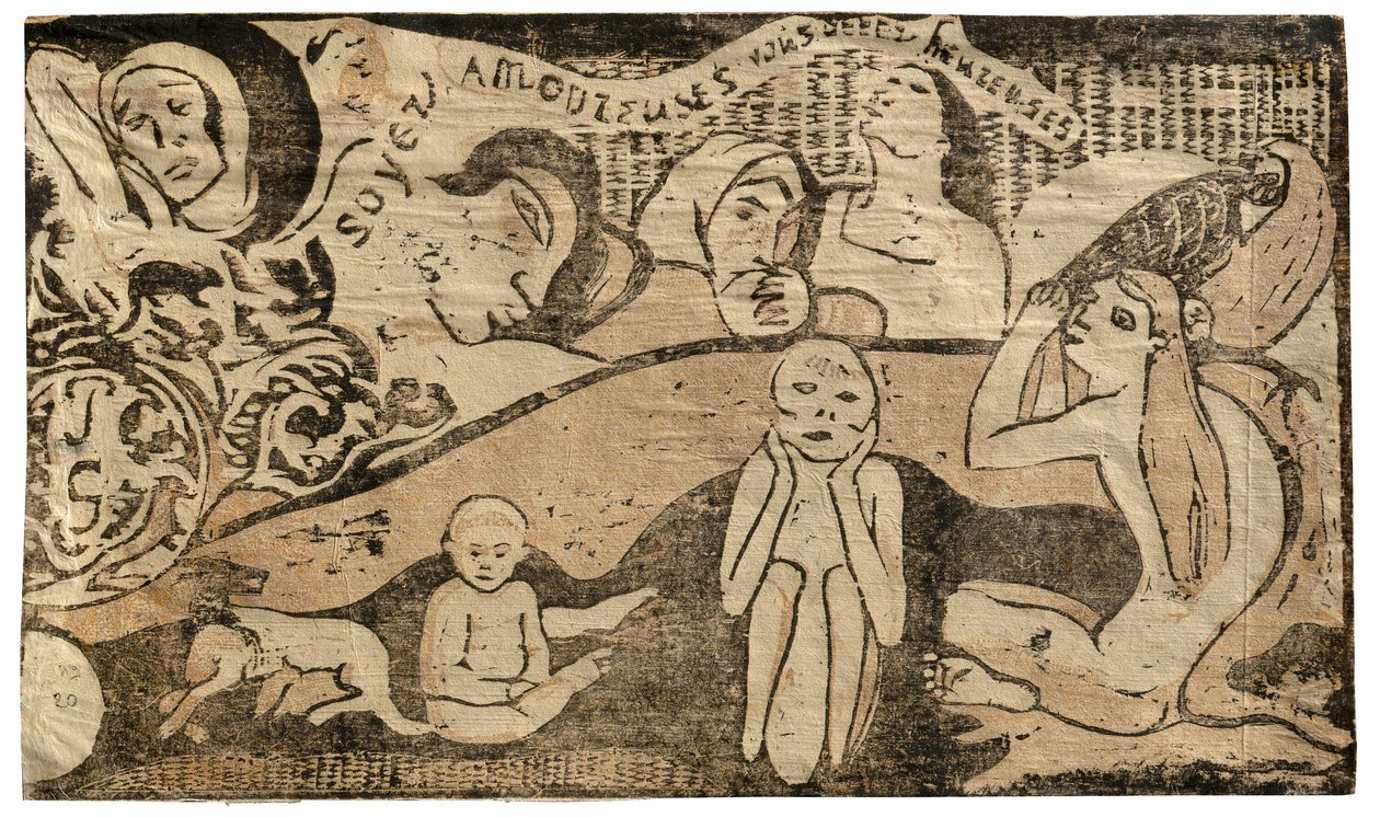Szeress, és boldog leszel, a Late of Late Wood-Block Prints sorozatból alkotó: Paul Gauguin