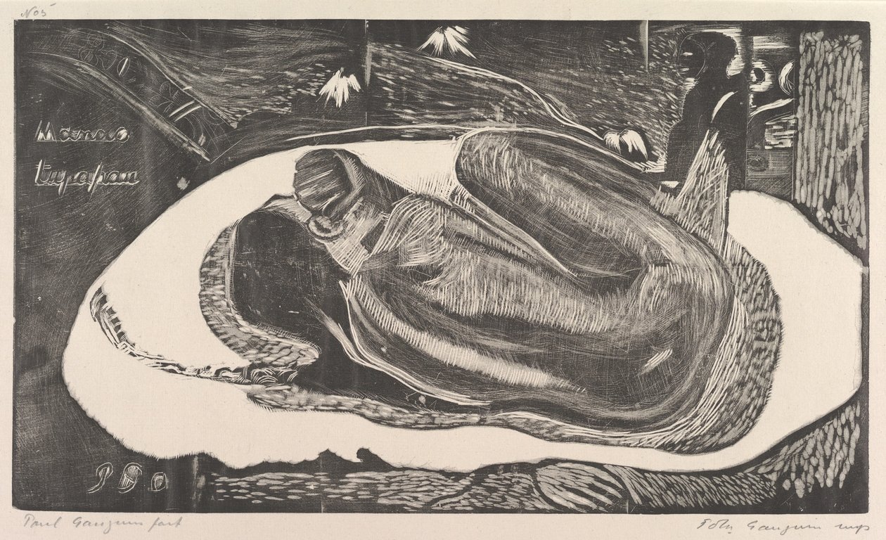 A halottak szelleme Manao Tupapau nézése, a Noa Noa illatból, 1893-94. alkotó: Paul Gauguin