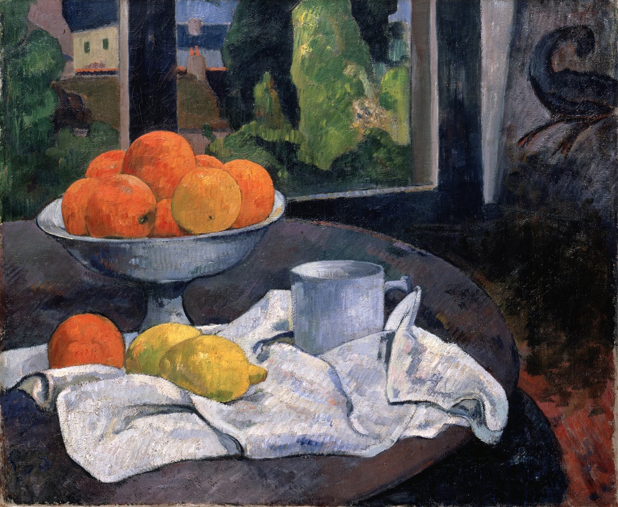 Csendélet tál gyümölccsel és citrommal, 1889-90 körül (olaj, vászon) alkotó: Paul Gauguin