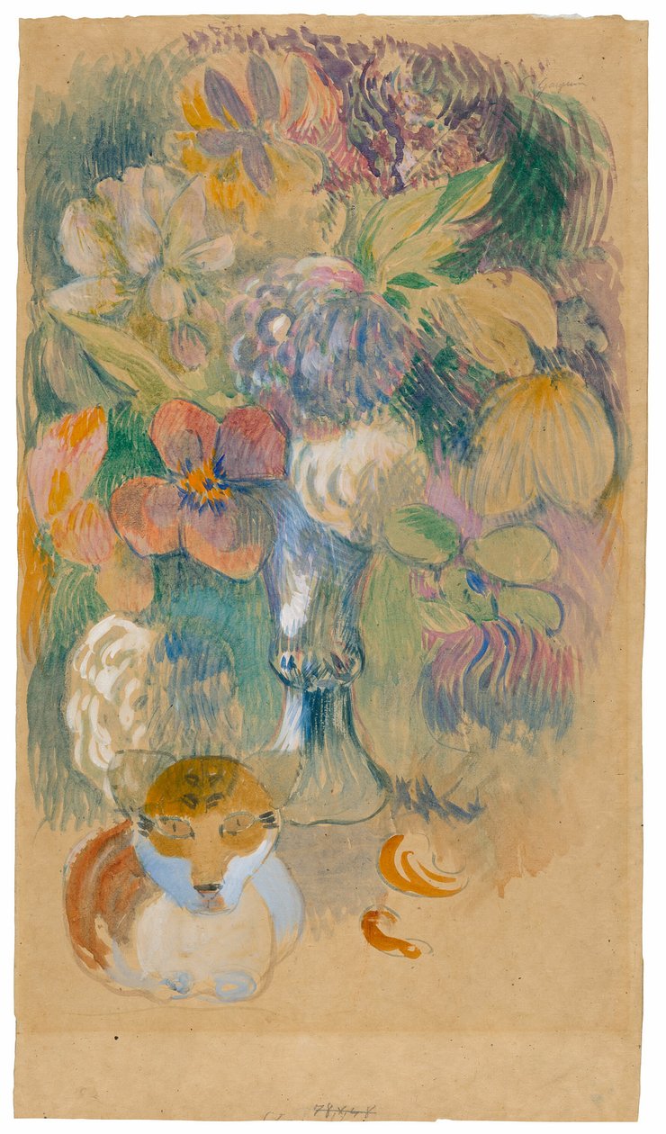 Csendélet macskával alkotó: Paul Gauguin