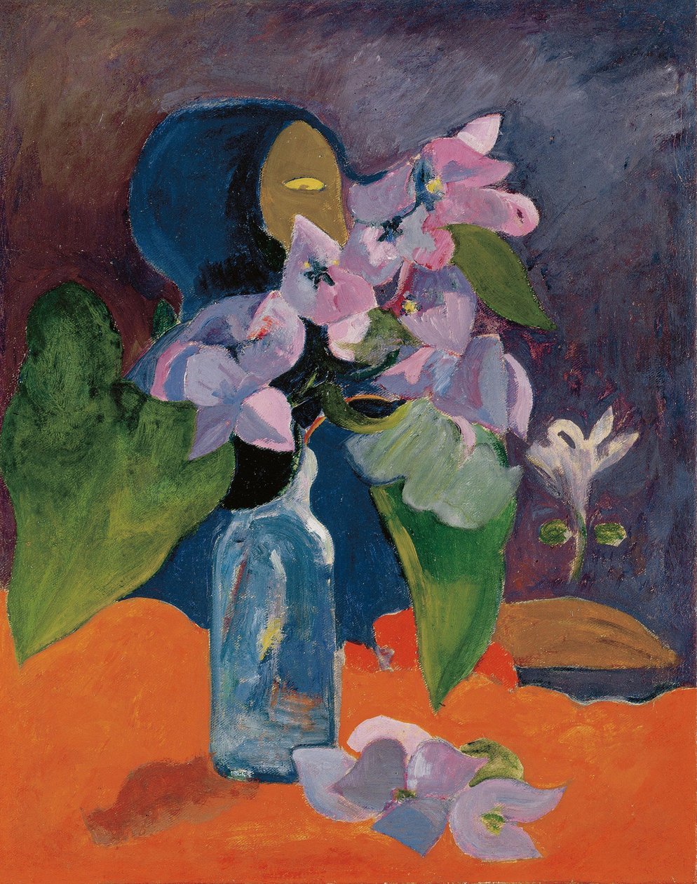Gauguin, Paul Eugene Henri (1848-1903) csendélet virágokkal és bálványokkal. Olaj, vászon, kb 1892, Mérete: 40,3x32. Kunsthaus Zuerich alkotó: Paul Gauguin