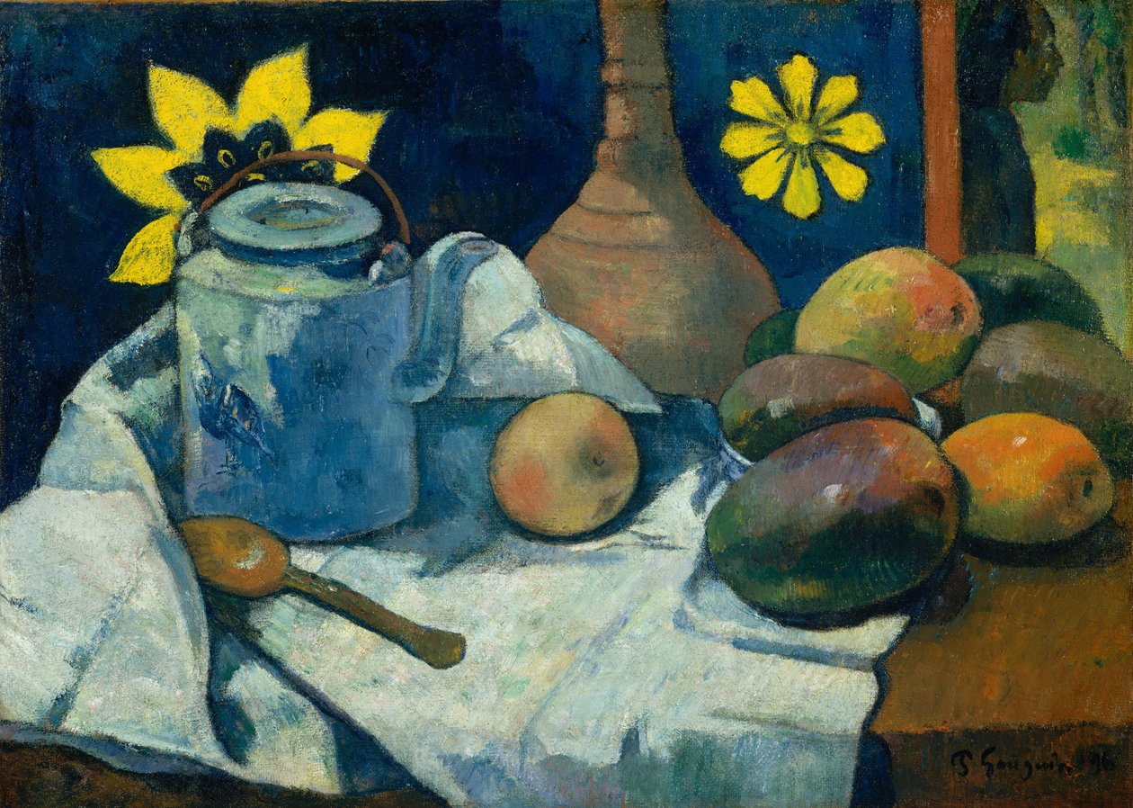 Csendélet teáskannával és gyümölccsel, 1896 alkotó: Paul Gauguin