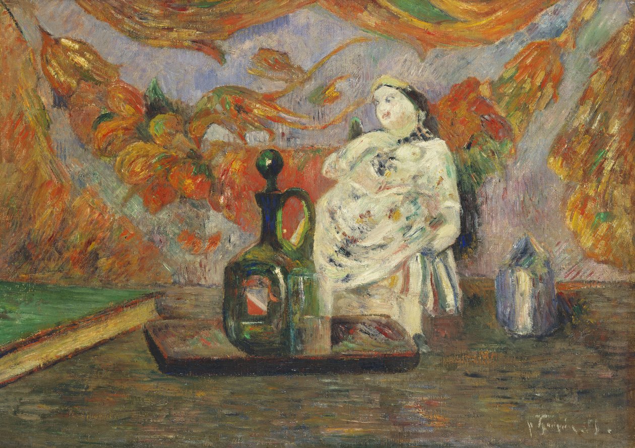 Csendélet kerámia figurával alkotó: Paul Gauguin