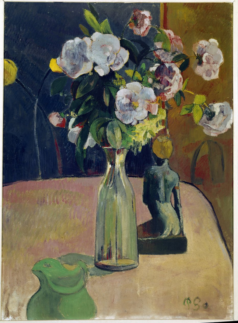 Csendélet rózsákkal és szoborral (olaj, vászon alkotó: Paul Gauguin