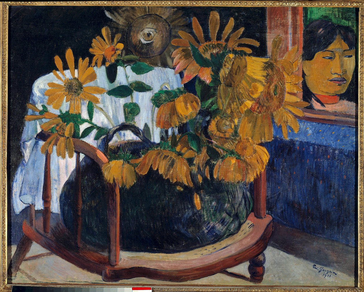 Napraforgók a karosszékben Paul Gauguin (1848-1903) festménye 1901 Szentpétervár. Ermitázs Múzeum alkotó: Paul Gauguin
