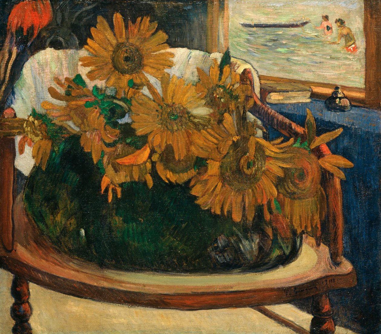 Napraforgók egy karosszéken Napraforgók egy karosszéken, 1901. alkotó: Paul Gauguin